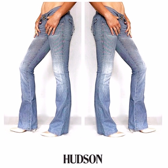 Hudson Jeans Denim - Hudson Railroad Stripe Flared Leg Jeans